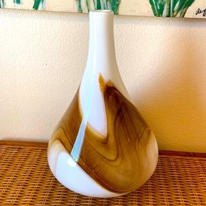 Vintage SWIRL ART GLASS VASE’ 16.5” inches TALL 17” inches in diameter